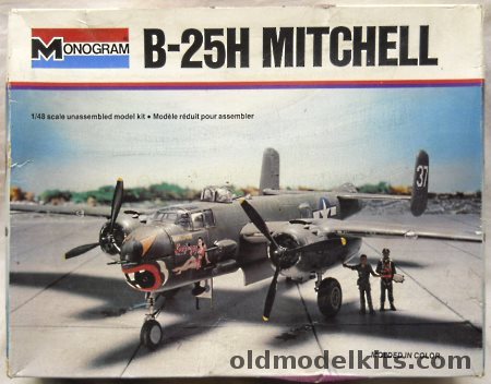 Monogram 1/48 B-25H Mitchell Medium Bomber With Diorama Instructions, 5500 plastic model kit